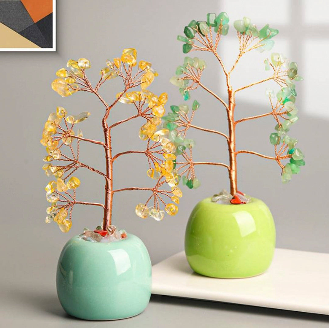 Jar-shaped crystal tree ornaments