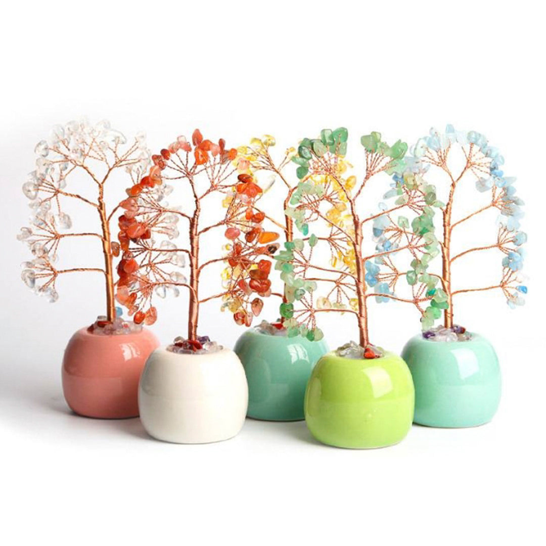 Jar-shaped crystal tree ornaments