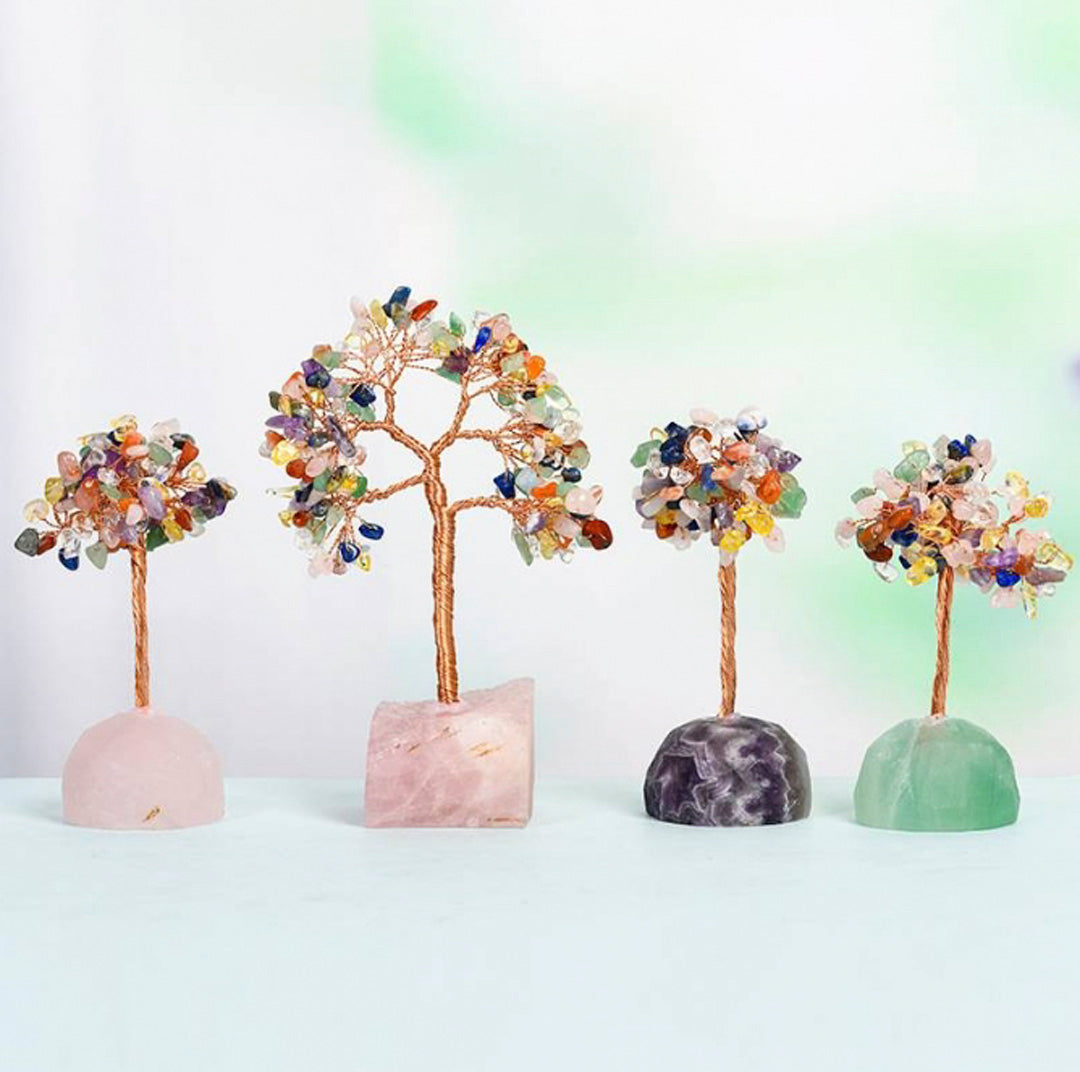 Crystal base colorful gravel crystal tree ornaments
