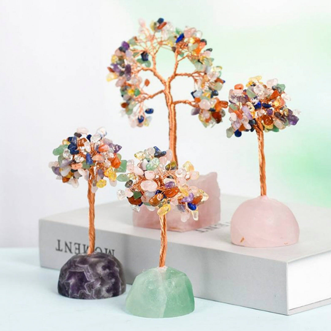 Crystal base colorful gravel crystal tree ornaments