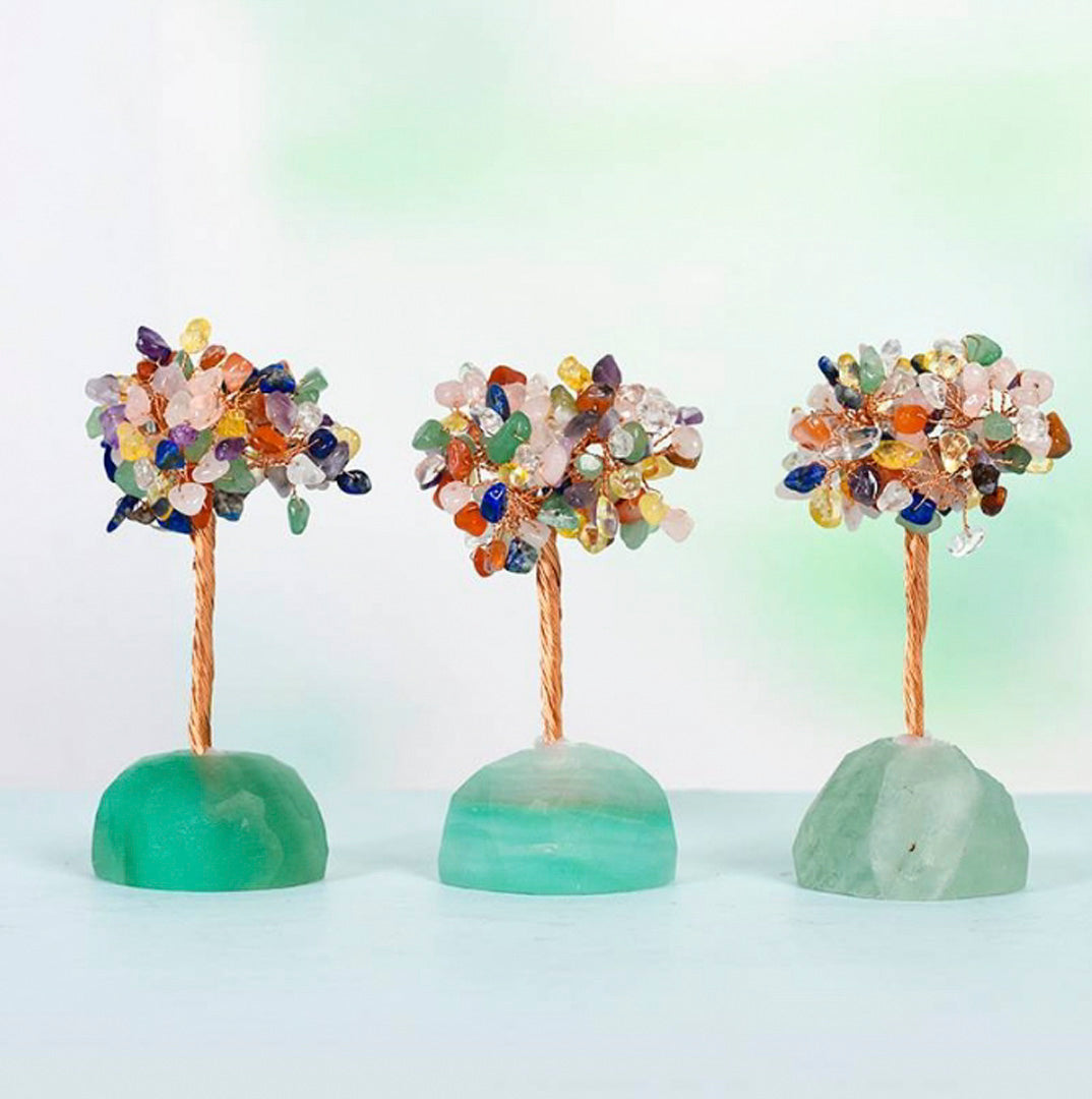 Crystal base colorful gravel crystal tree ornaments
