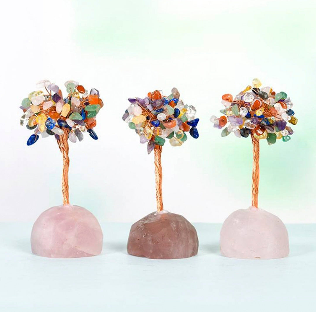 Crystal base colorful gravel crystal tree ornaments