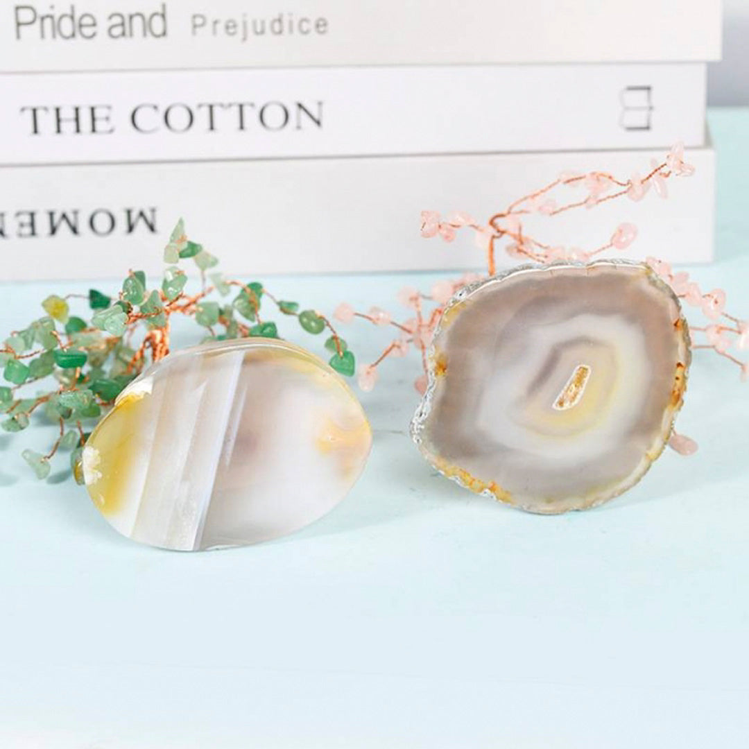 Agate base willow crystal tree ornament