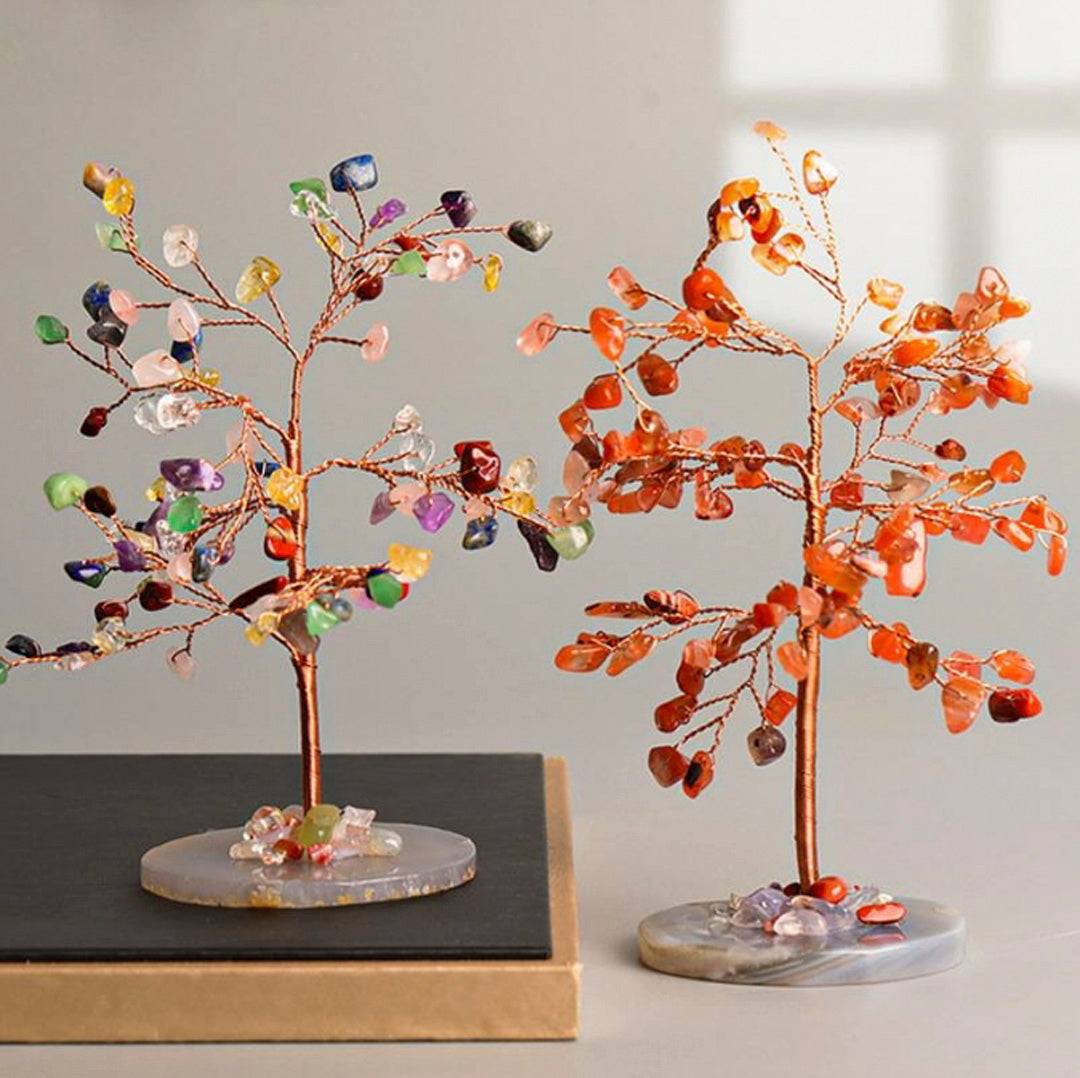 Agate base crystal tree ornament