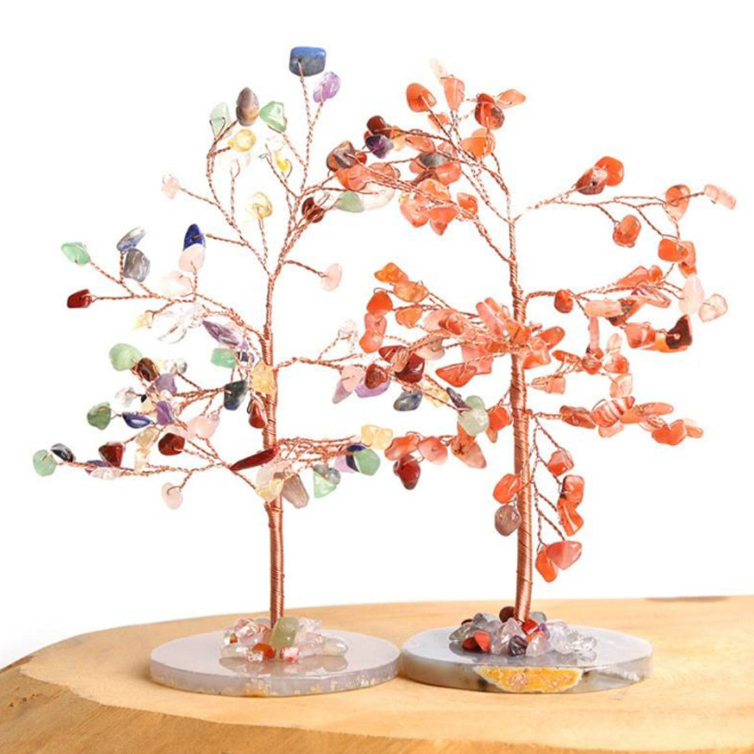 Agate base crystal tree ornament