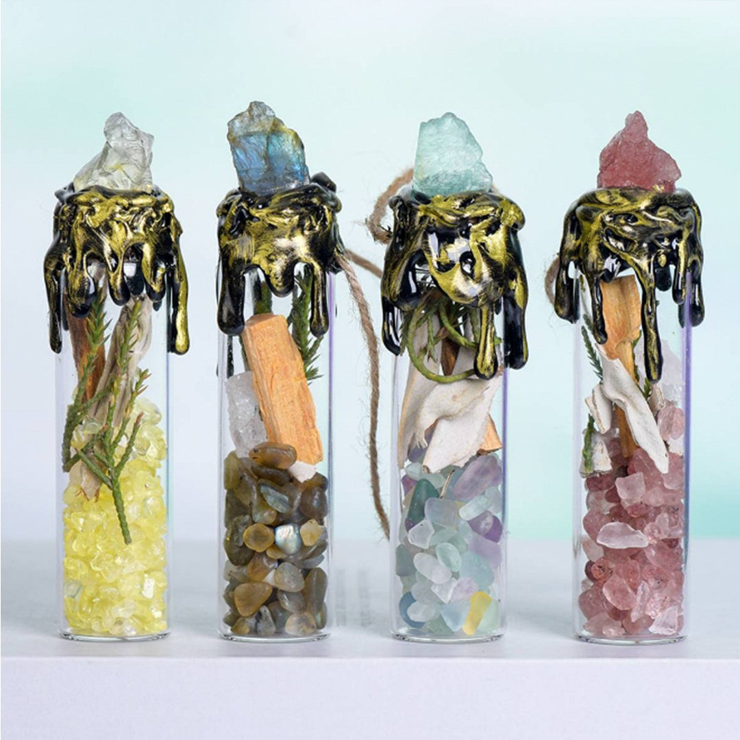 Natural Crystal Crushed Stone Wishing Bottle