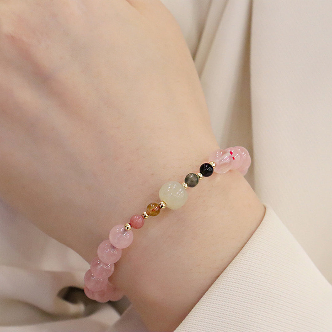 Natural pink crystal bracelet
