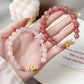 Pink crystal strawberry crystal bracelet