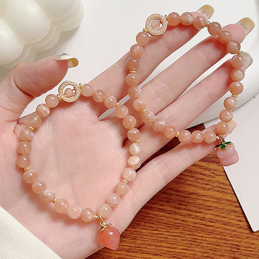Natural orange moonstone bracelet