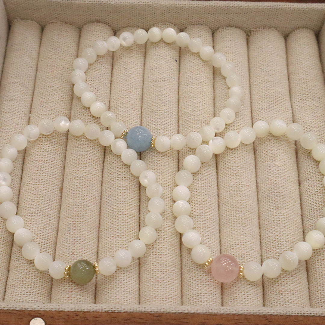 Natural white mother-of-pearl bracelet