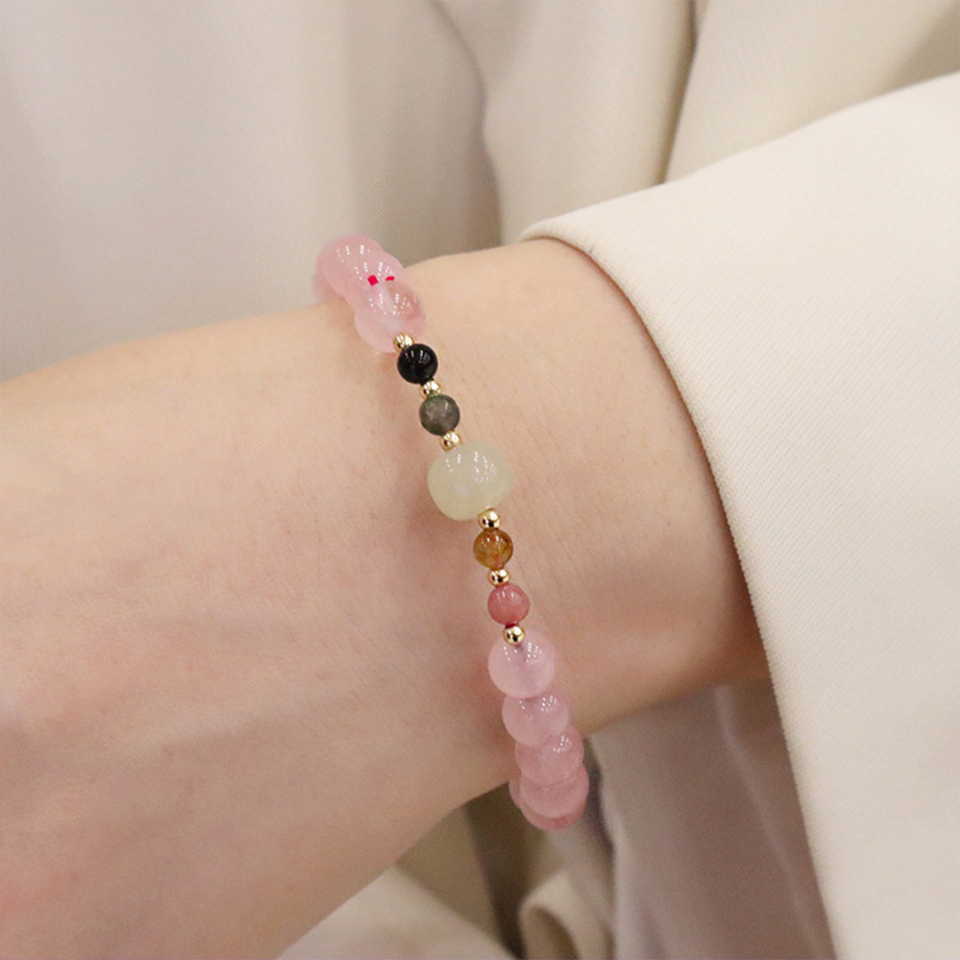 Natural pink crystal bracelet