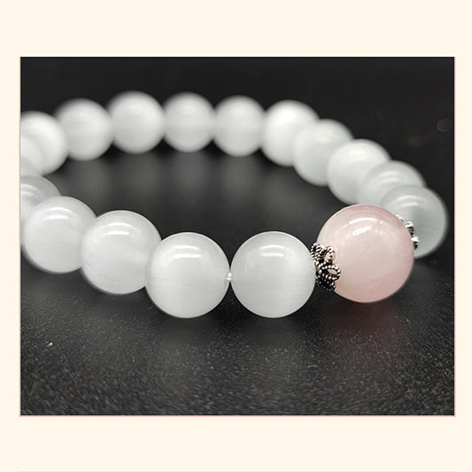 Natural pink crystal bracelet