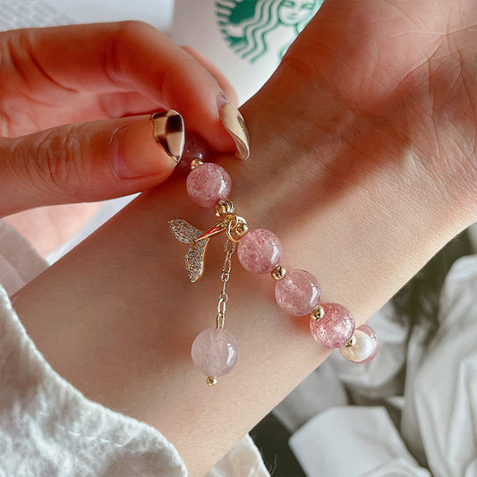 Strawberry Crystal Fishtail Bracelet