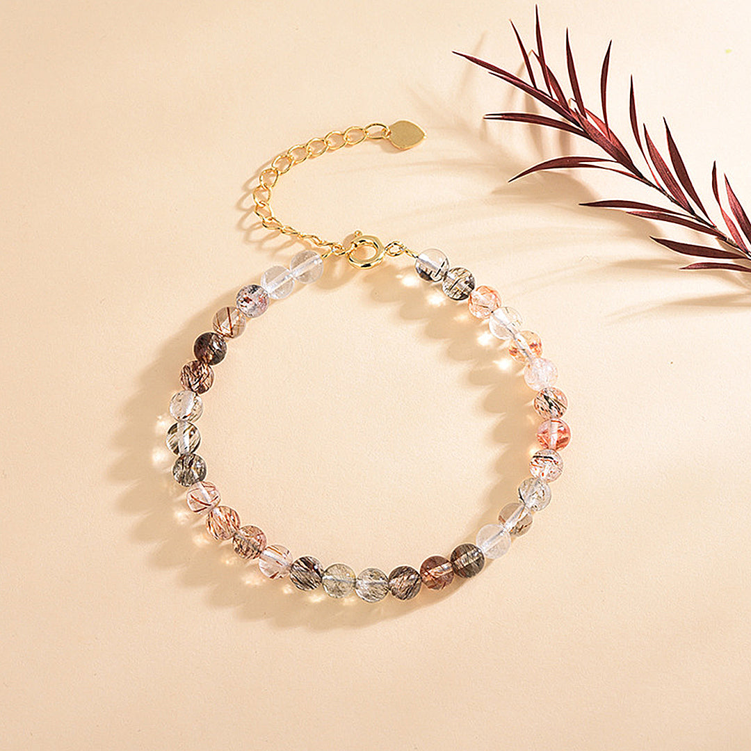 Natural black gold super seven crystal bracelet