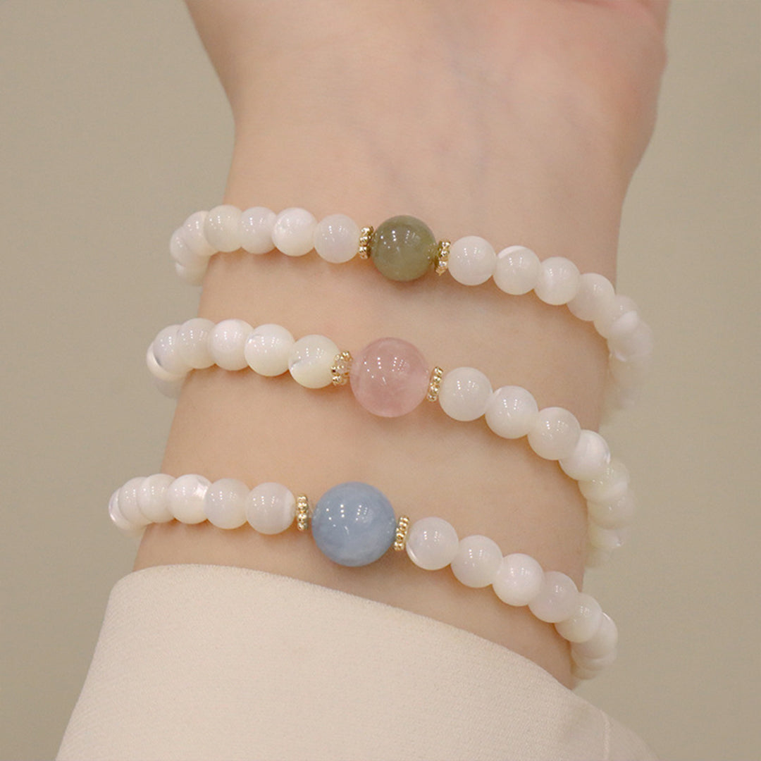 Natural white mother-of-pearl bracelet