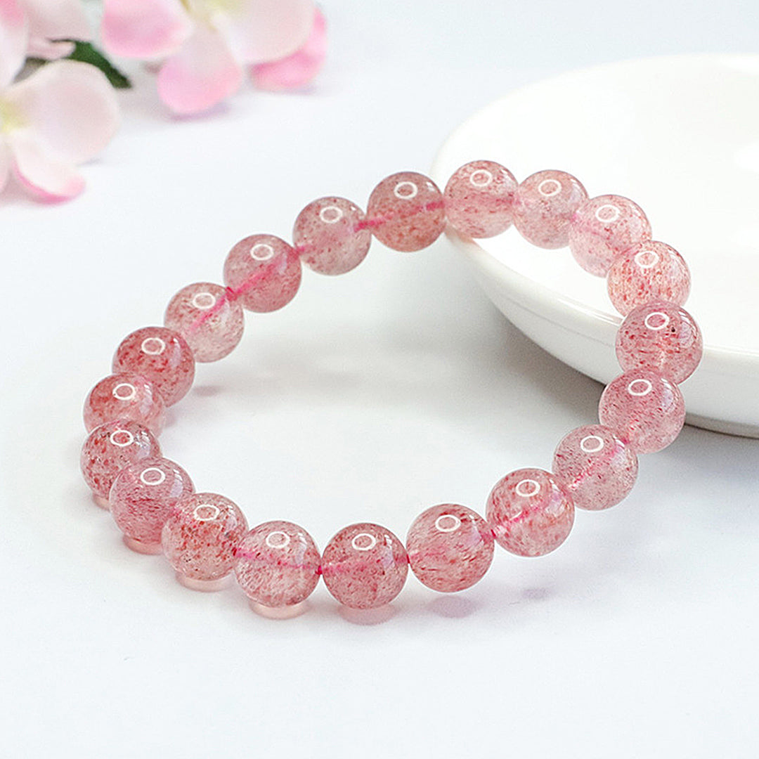 Natural strawberry crystal bracelet