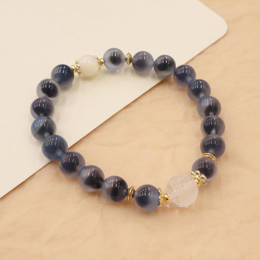 Natural blue agate bracelet