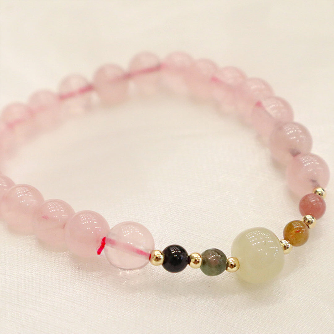 Natural pink crystal bracelet