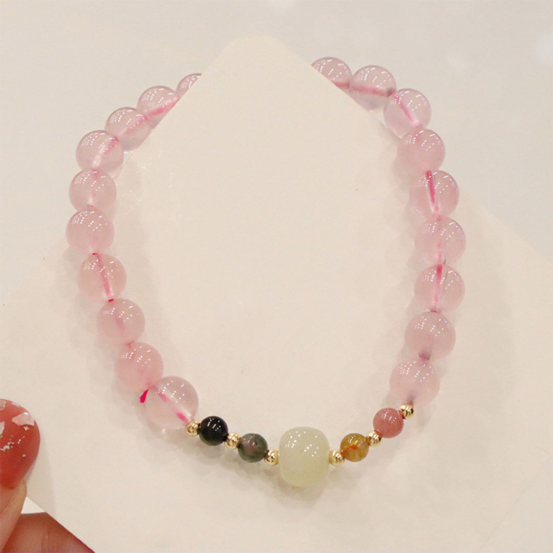 Natural pink crystal bracelet