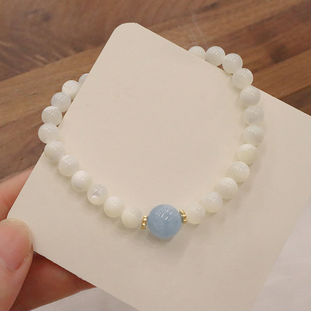 Natural white mother-of-pearl bracelet