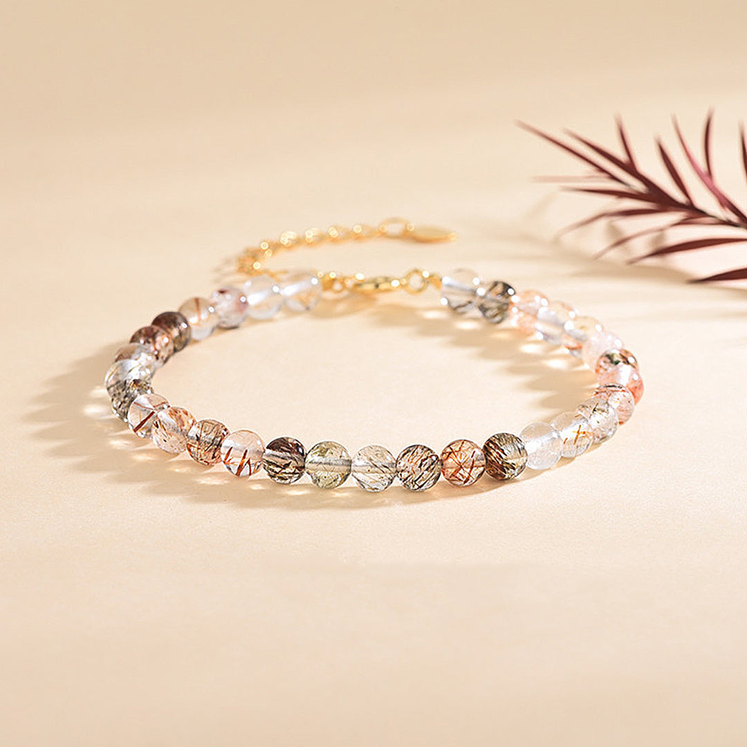 Natural black gold super seven crystal bracelet
