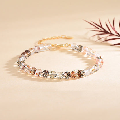 Natural black gold super seven crystal bracelet