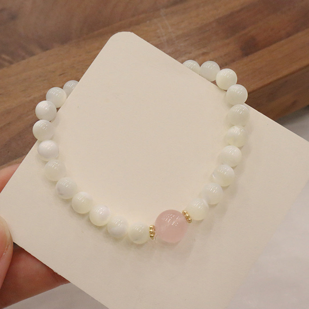 Natural white mother-of-pearl bracelet