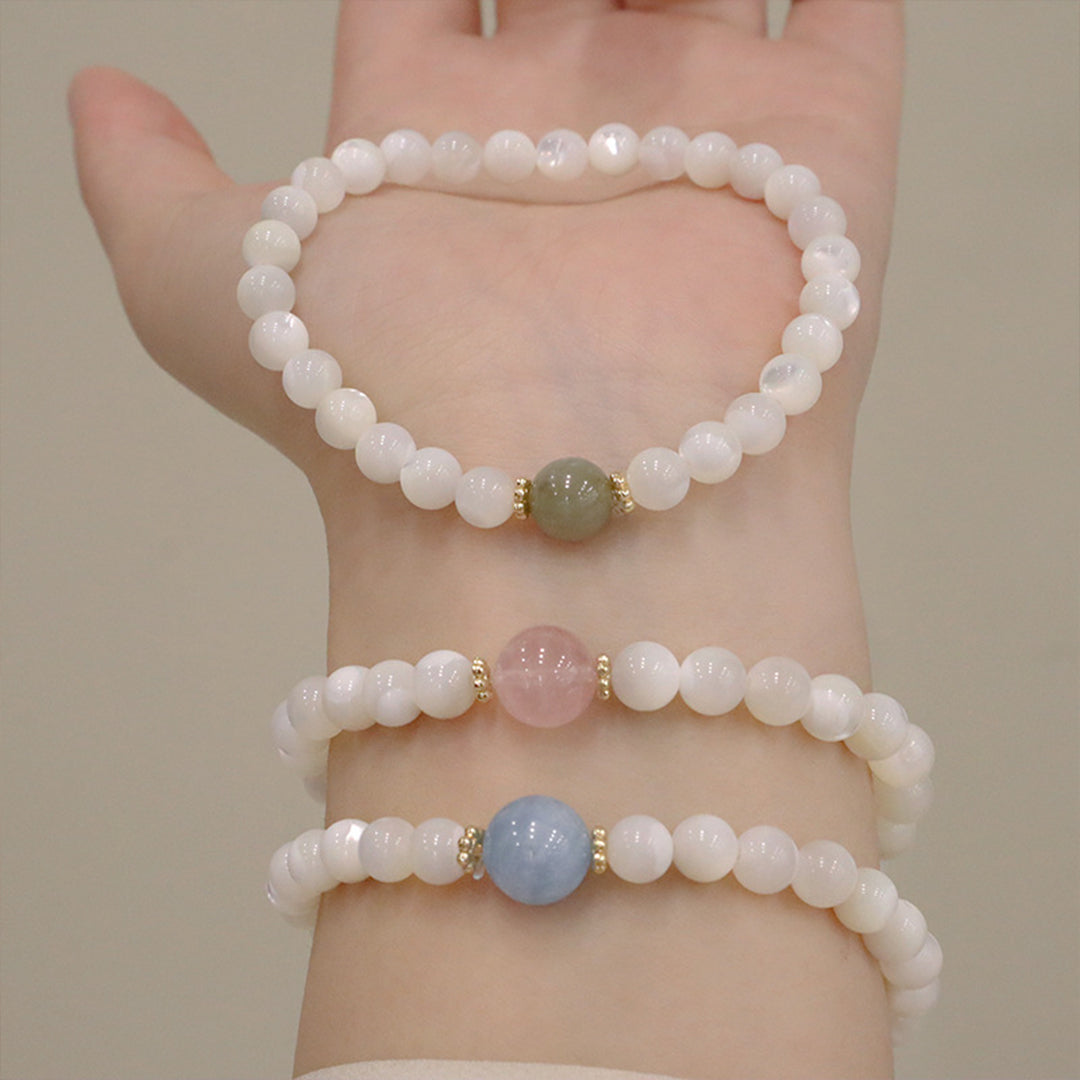 Natural white mother-of-pearl bracelet