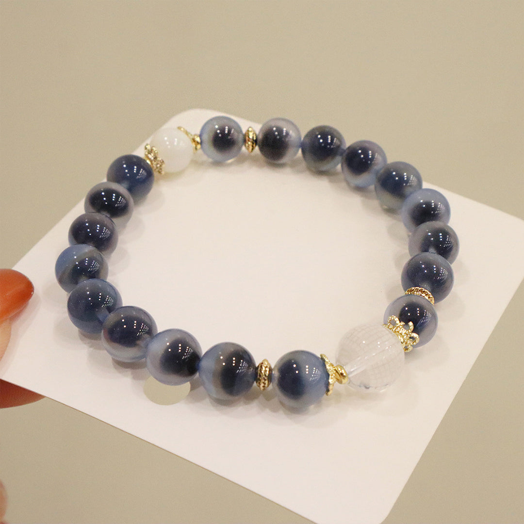 Natural blue agate bracelet