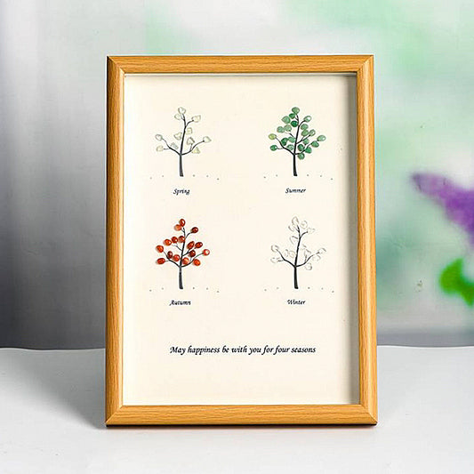 Four Seasons Tree Crystal Stone Photo Frame