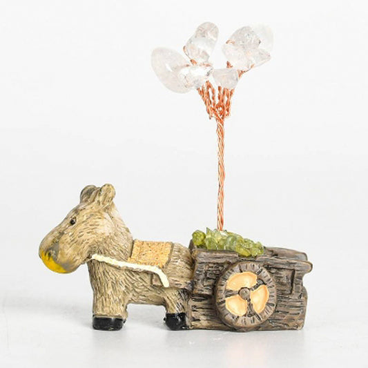 Little donkey cart crystal tree ornament