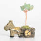 Little donkey cart crystal tree ornament