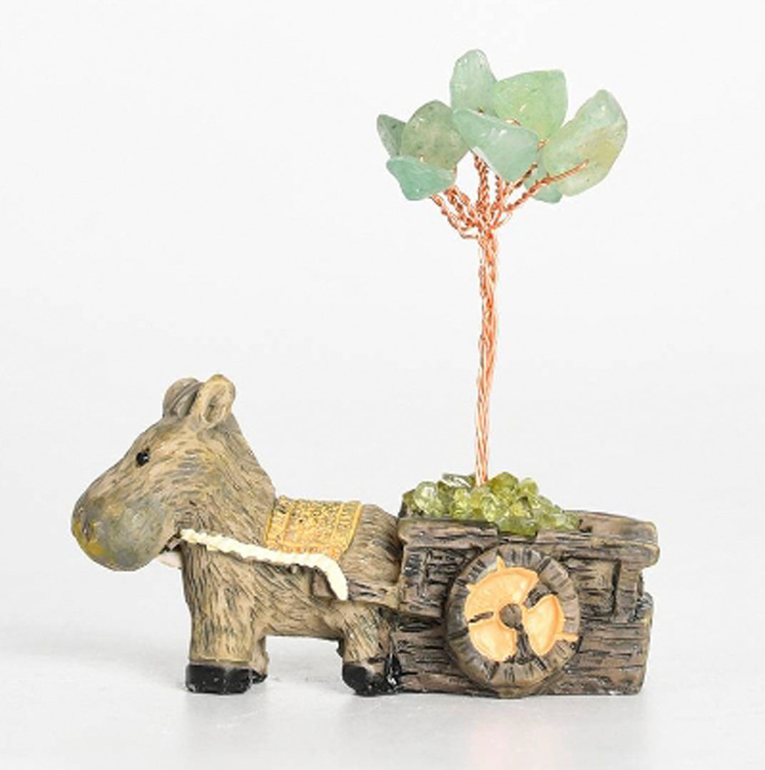 Little donkey cart crystal tree ornament