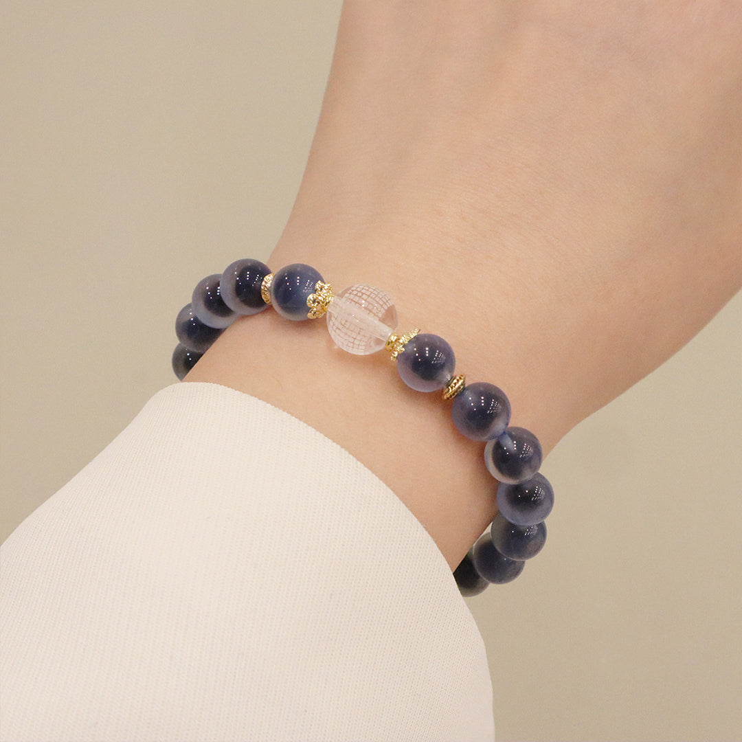 Natural blue agate bracelet