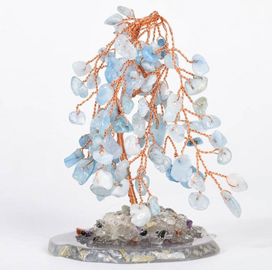 Willow agate base crystal tree ornament