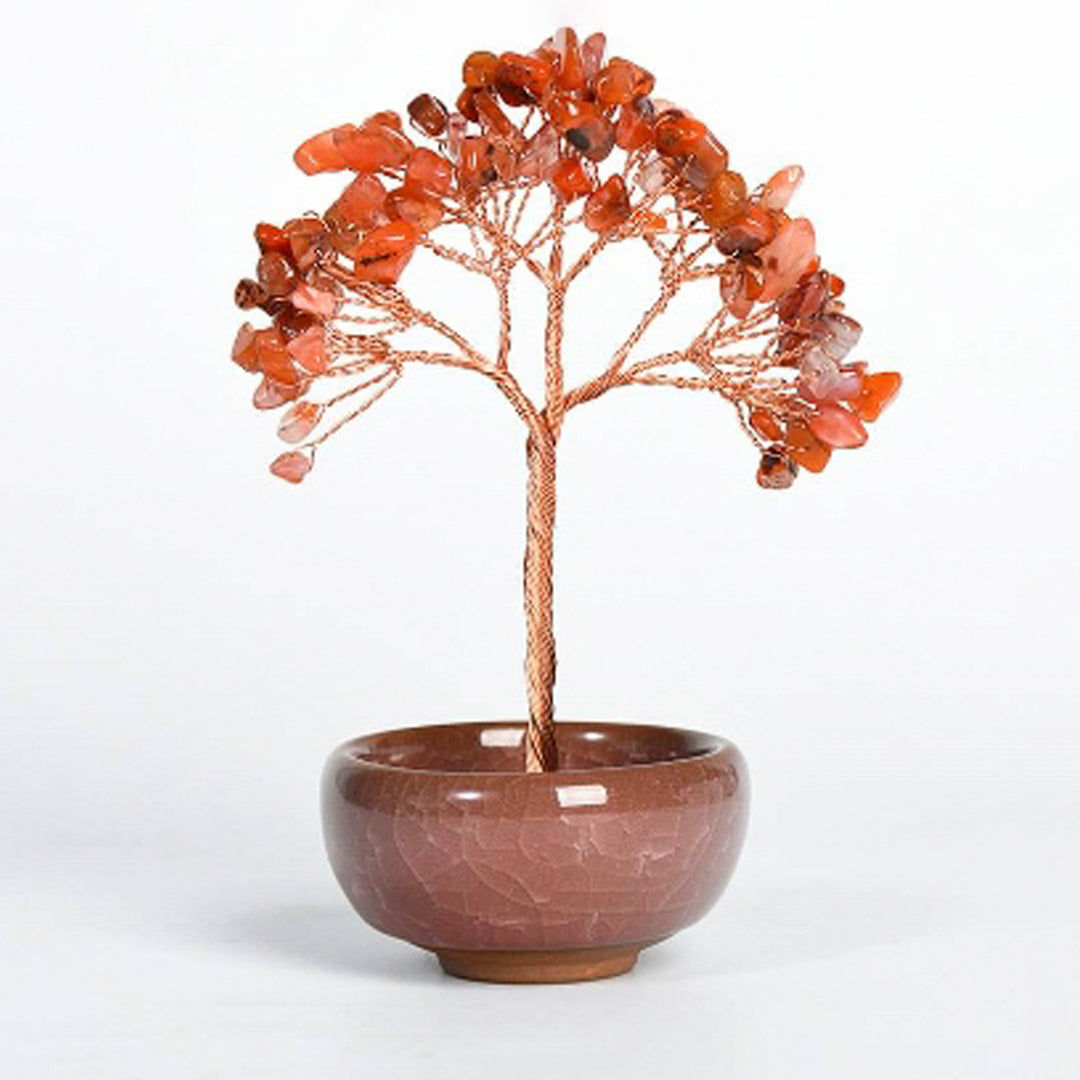 Colorful small bowl shaped crystal tree ornaments