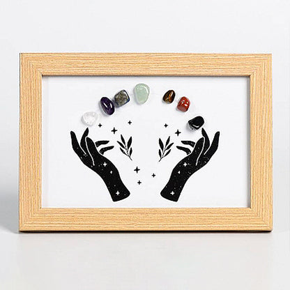 Crystal Stone Photo Frame Of Seven Chakras On Both Hands