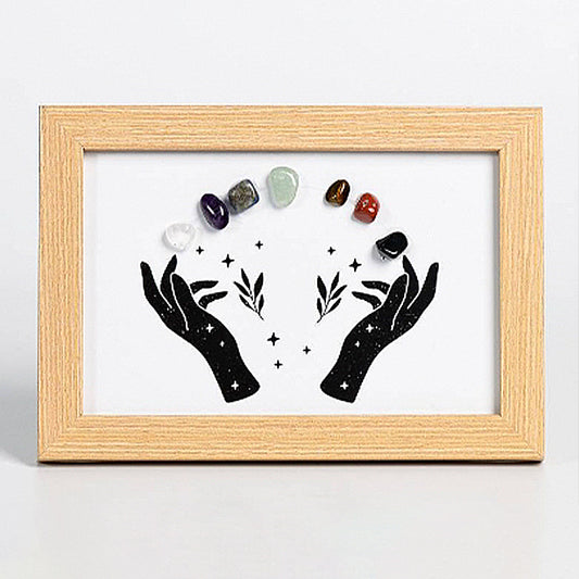 Crystal Stone Photo Frame Of Seven Chakras On Both Hands