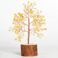 Solid wood base crystal tree ornaments