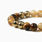 Elegant Citrine and Tiger's Eye Mineral Bead Bracelet