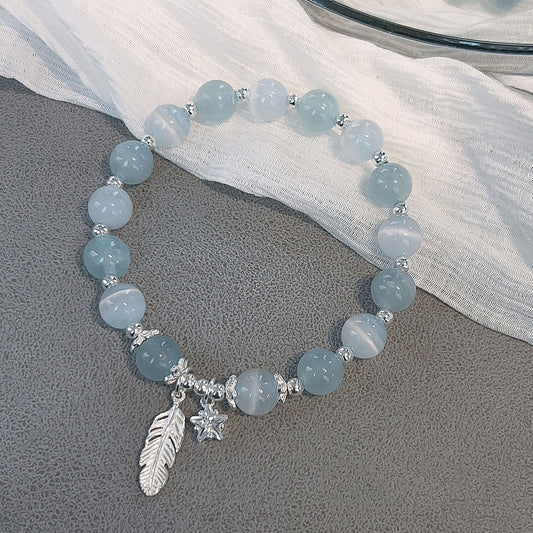 Natural aquamarine bracelet