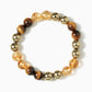 Elegant Citrine and Tiger's Eye Mineral Bead Bracelet