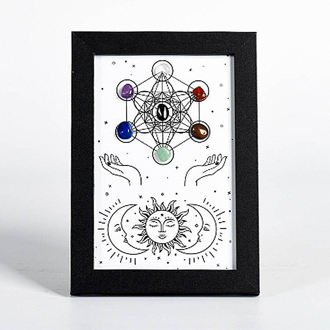 Metatron Hexagonal Rough Crystal Photo Frame