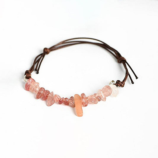 Crushed Stone Leather Rope Bracelet