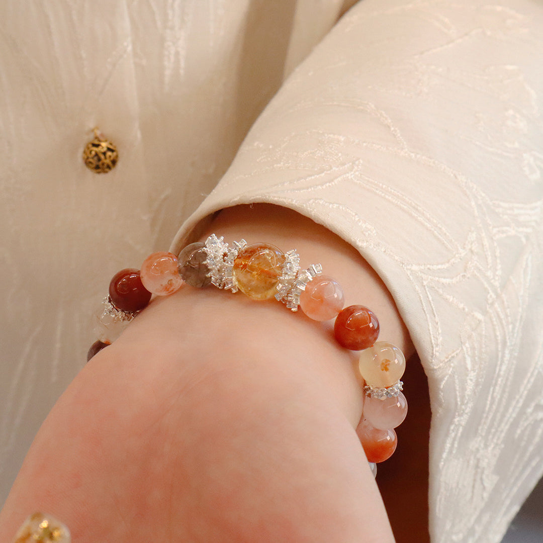 Natural red crystal bracelet