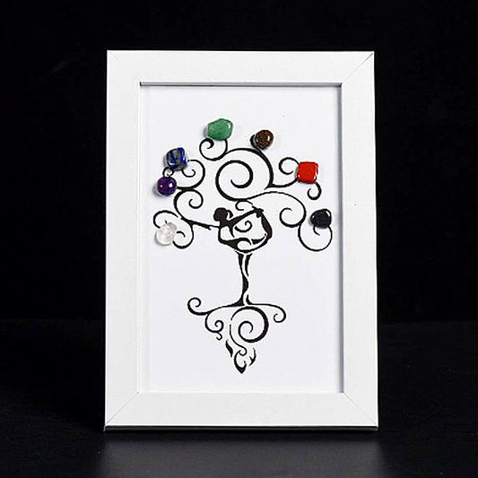 Seven Chakras Tree-like Crystal Stone Frame