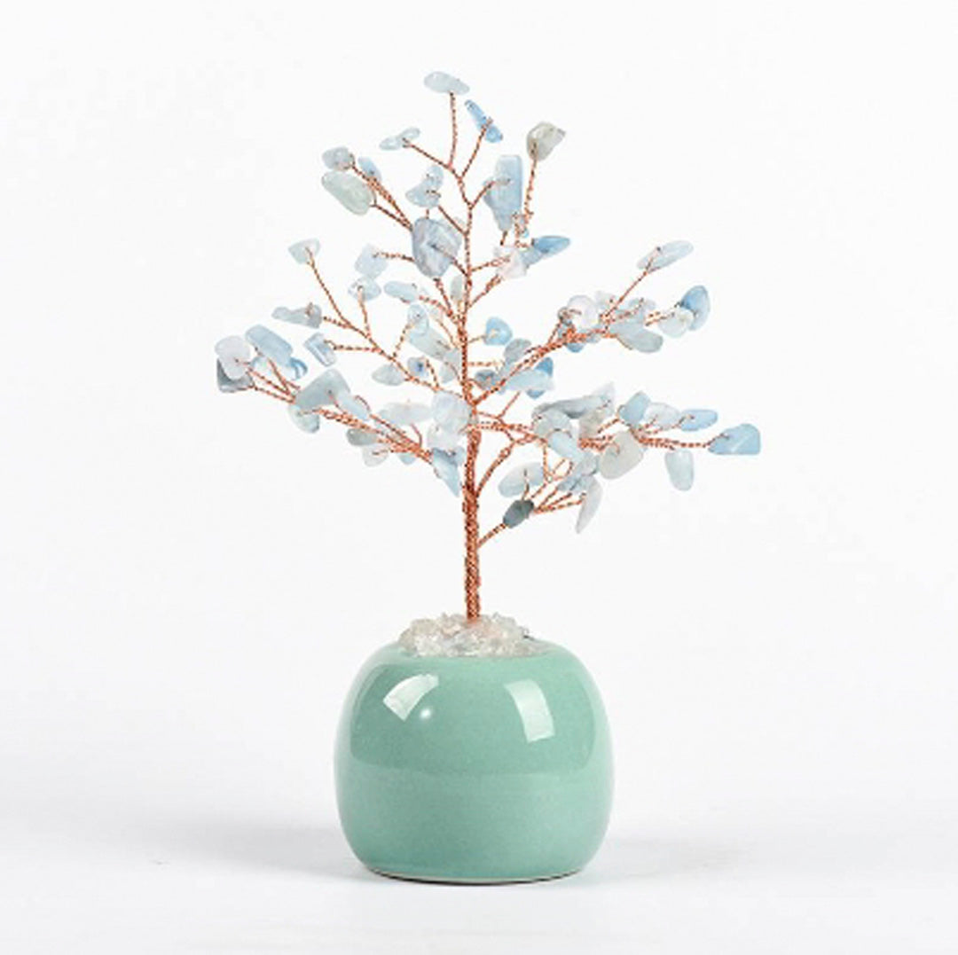 Jar-shaped crystal tree ornaments