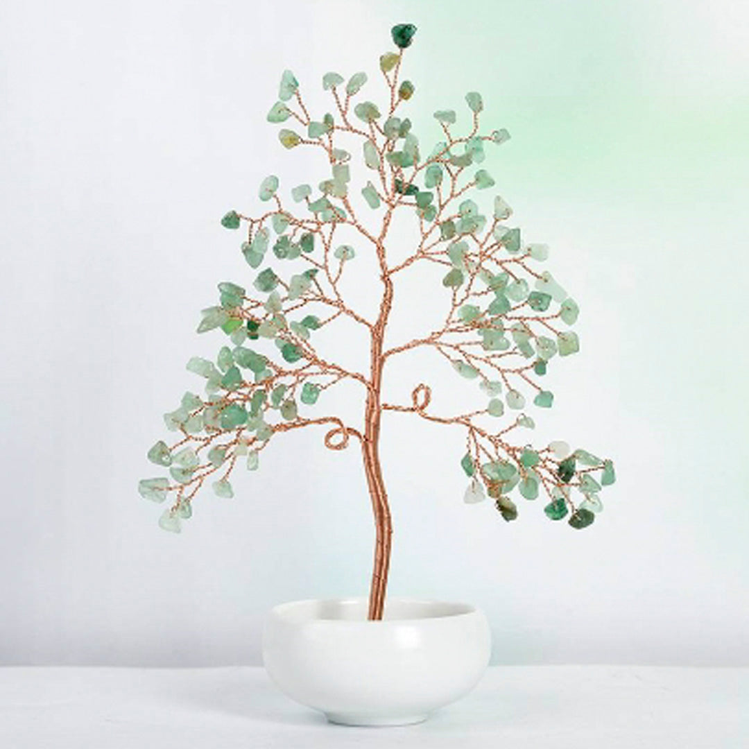 Small white bowl crystal ornament
