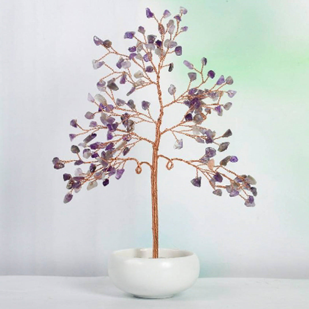 Small white bowl crystal ornament