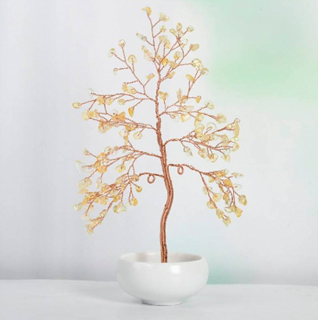 Small white bowl crystal ornament